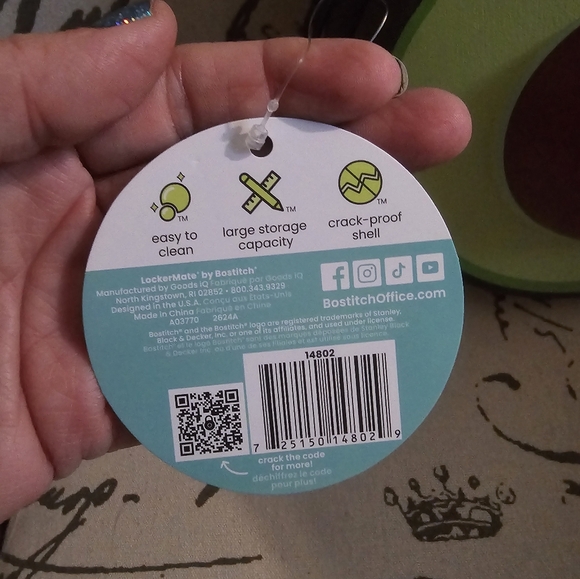 BOSTITCH Locker Mate Avocado Pencil Box NWT - Picture 4 of 5